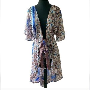 Live 4 Truth Floral Women's Casual Trendy Kimono Summer Cardi Top Size 2X.